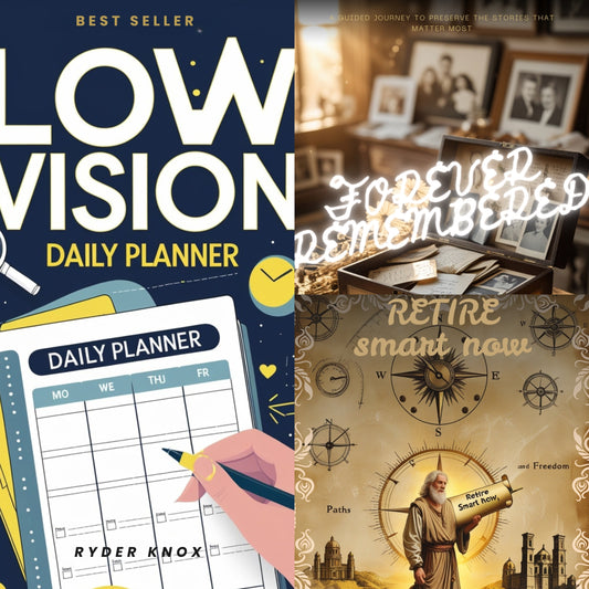 Elderly's Bundle: Low Vision, Forever Remembered, Retire Smart Now